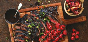 July 2016 - Cookery - Port-Marinated Skirt Steak & Roasted Grape Tomatoes - Issue 253