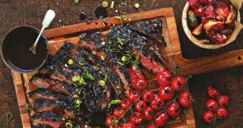 July 2016 - Cookery - Port-Marinated Skirt Steak & Roasted Grape Tomatoes - Issue 253