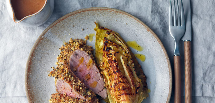 Pork Fillet with Pine-Nut Crumb and Charred Cabbage - Issue 272