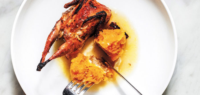 April 2019 - Cookery - Quail with Mashed Squash and Brown Butter on Toast - Issue 286