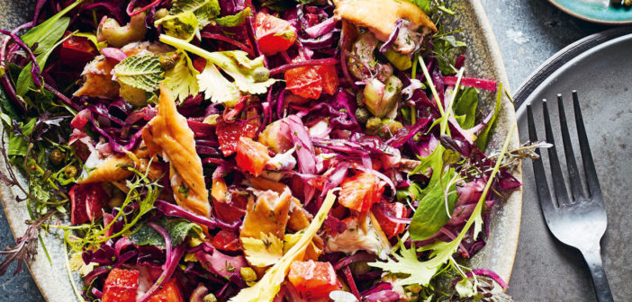 November 2019 - Cookery - Winter Salad of Red Leaves, Mackerel and Orange - Issue 293