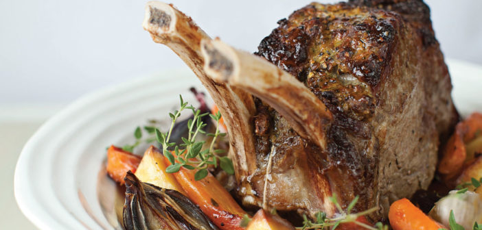 Roast Rib of Beef on the Bone with Yorkshire Puddings