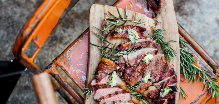 Barbecued Rump Steak With Chimichurri & Charred Chicory