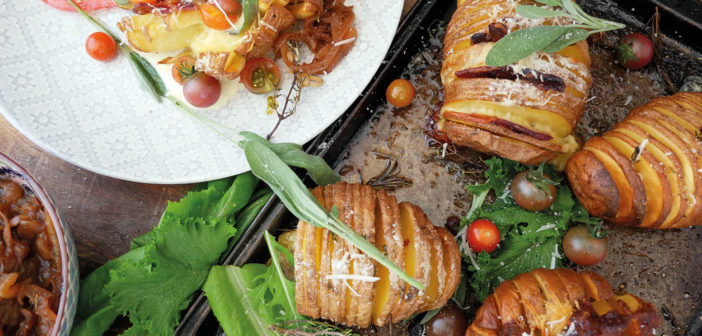 Loaded Hasselback Potatoes