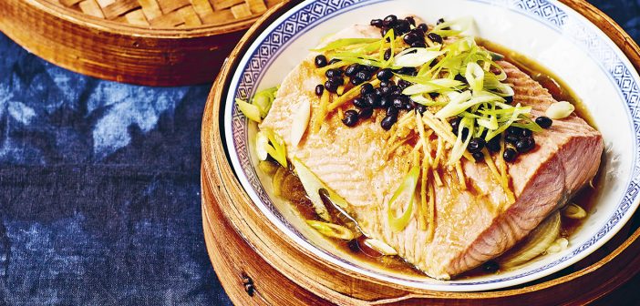 Cantonese Steamed Black Bean, Ginger & Spring Onion Salmon