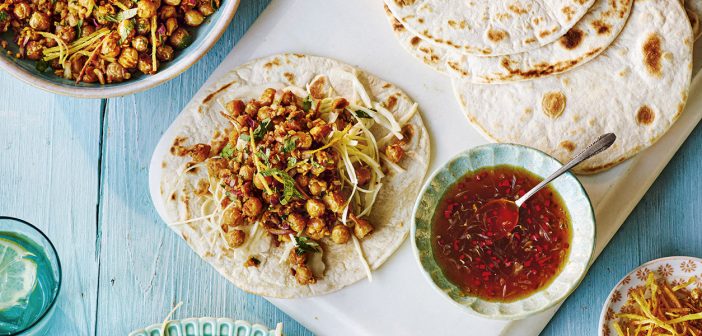 Zingy Garlic & Ginger Chickpea Tacos